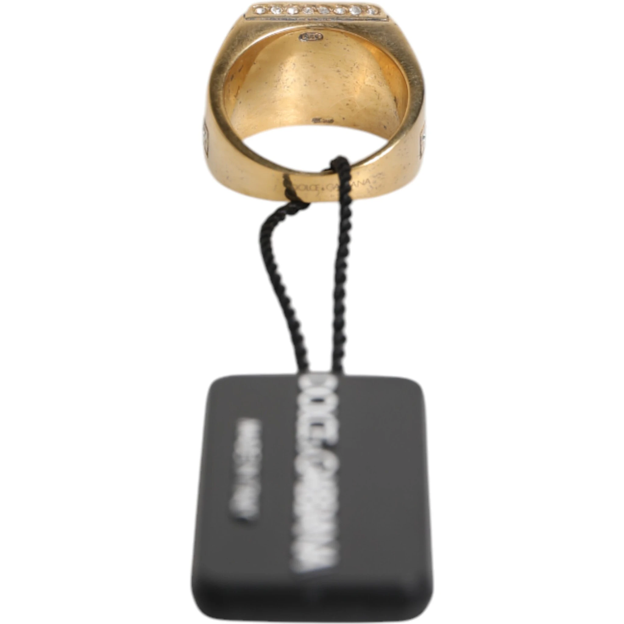 Gold Tone Sterling Silver 925 Crystals Ring