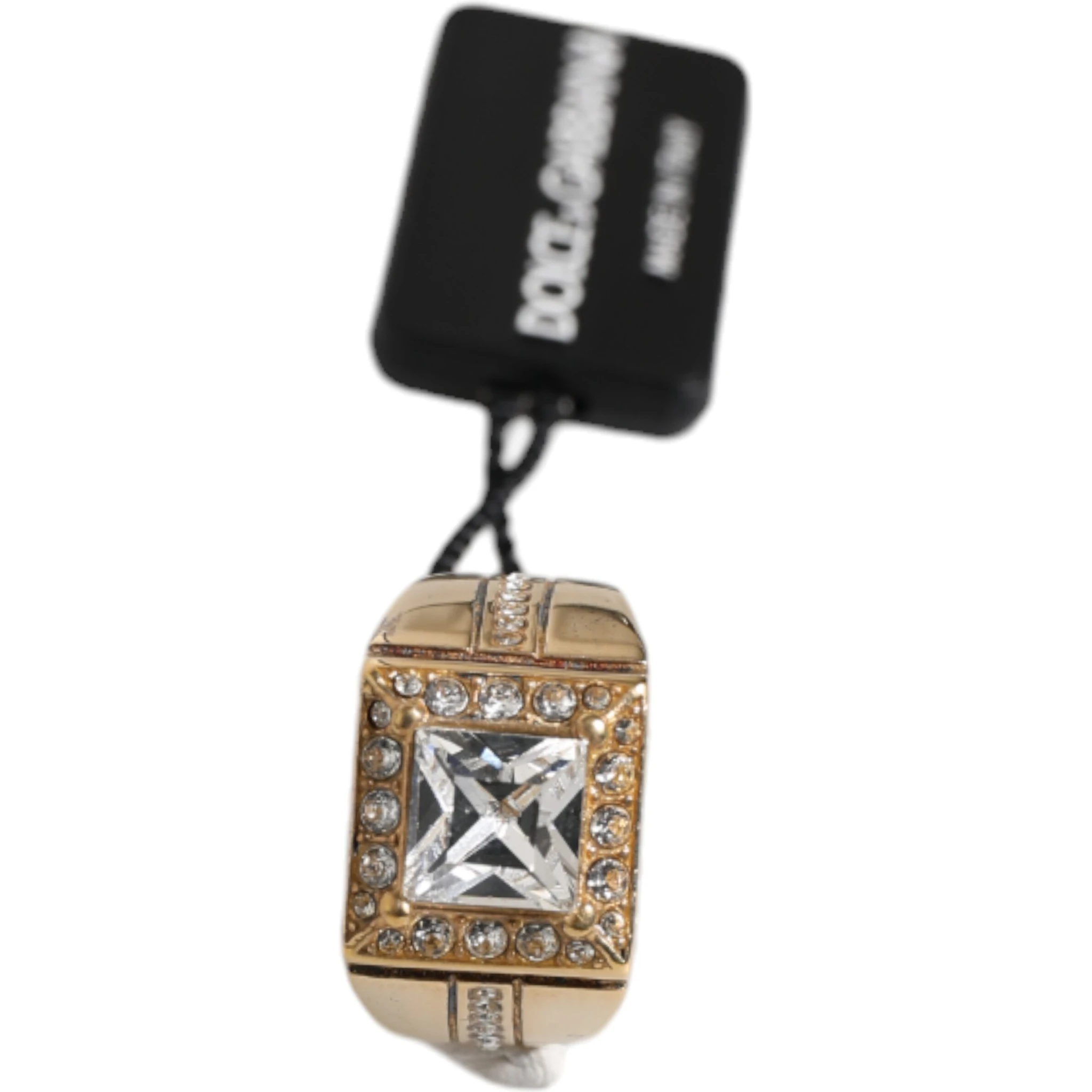 Gold Tone Sterling Silver 925 Crystals Ring