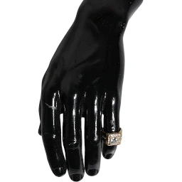 Gold Tone Sterling Silver 925 Crystals Ring