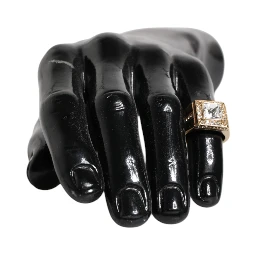 Gold Tone Sterling Silver 925 Crystals Ring