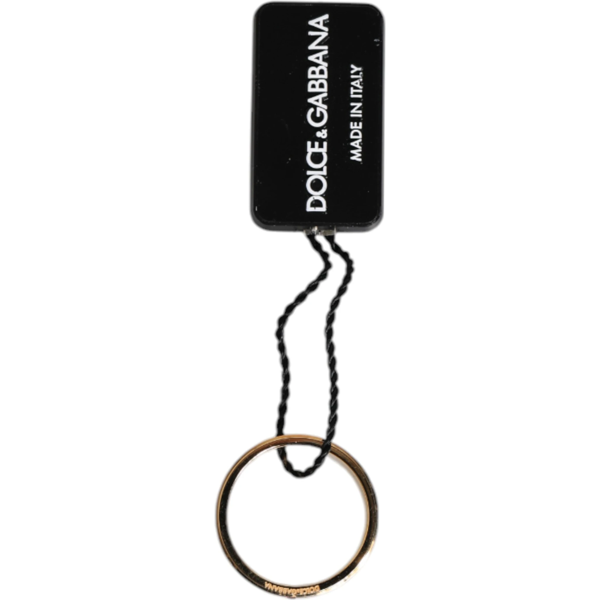 Gold Tone Brass Red Crystal DG Logo Ring