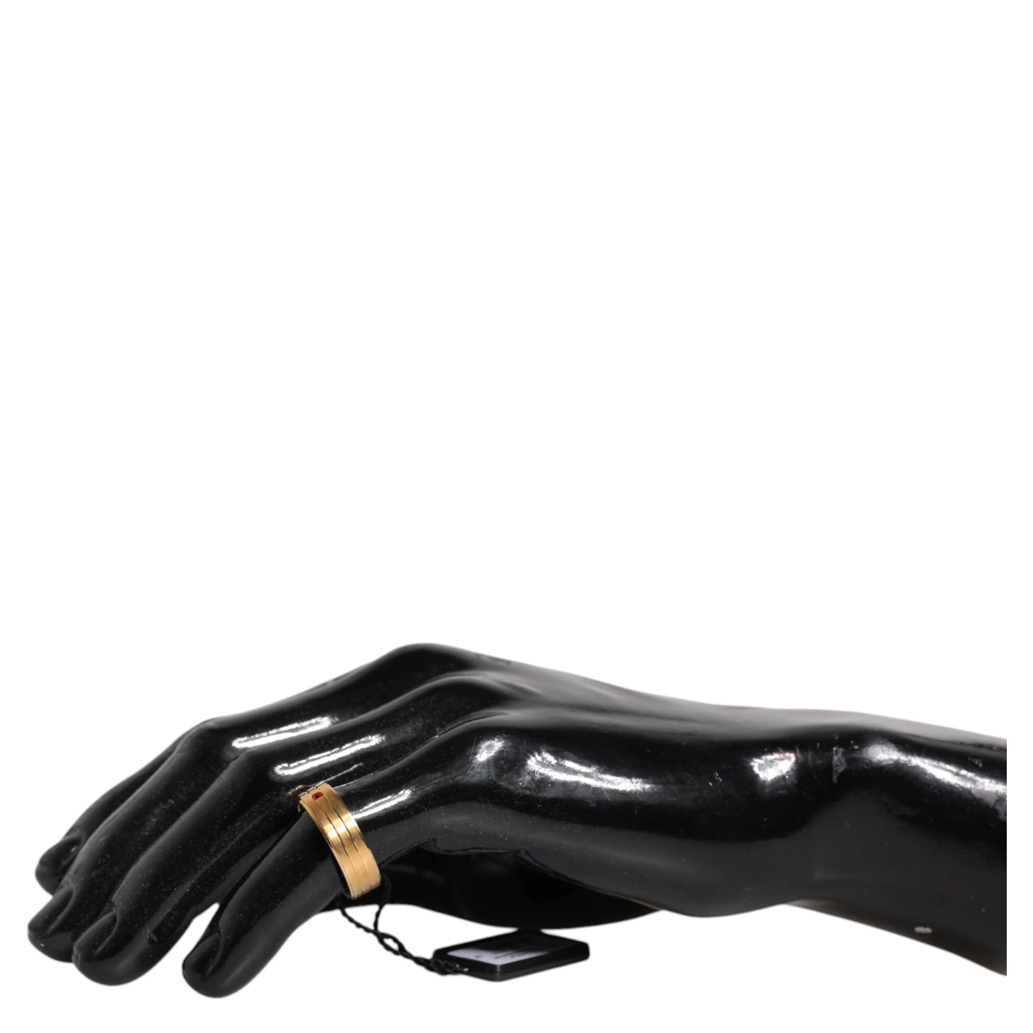 Gold Tone Brass Red Crystal DG Logo Ring