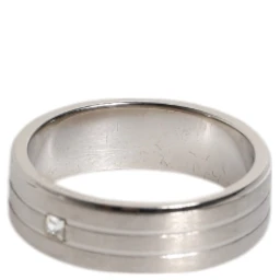 Silver Tone Brass Clear Crystal DG Logo Ring