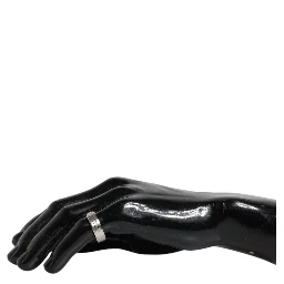 Silver Tone Brass Clear Crystal DG Logo Ring