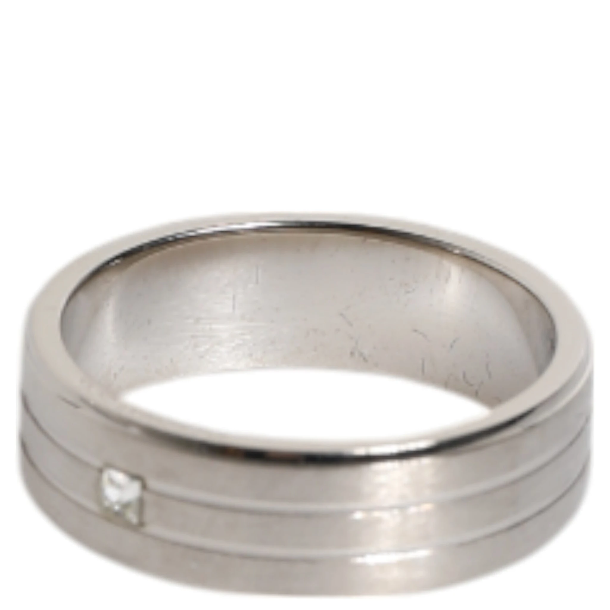 Silver Tone Brass Clear Crystal DG Logo Ring