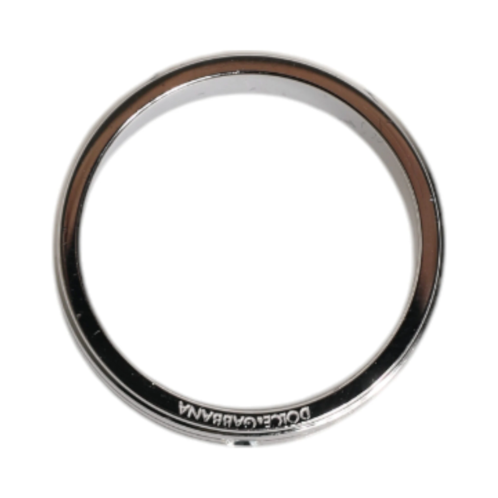 Silver Tone Brass Clear Crystal DG Logo Ring