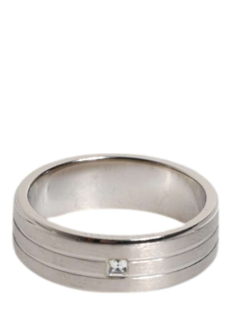 Silver Tone Brass Clear Crystal DG Logo Ring alternative