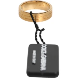 Gold Tone Brass Red Crystal DG Logo Ring