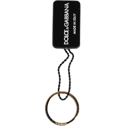 Gold Tone Brass Red Crystal DG Logo Ring