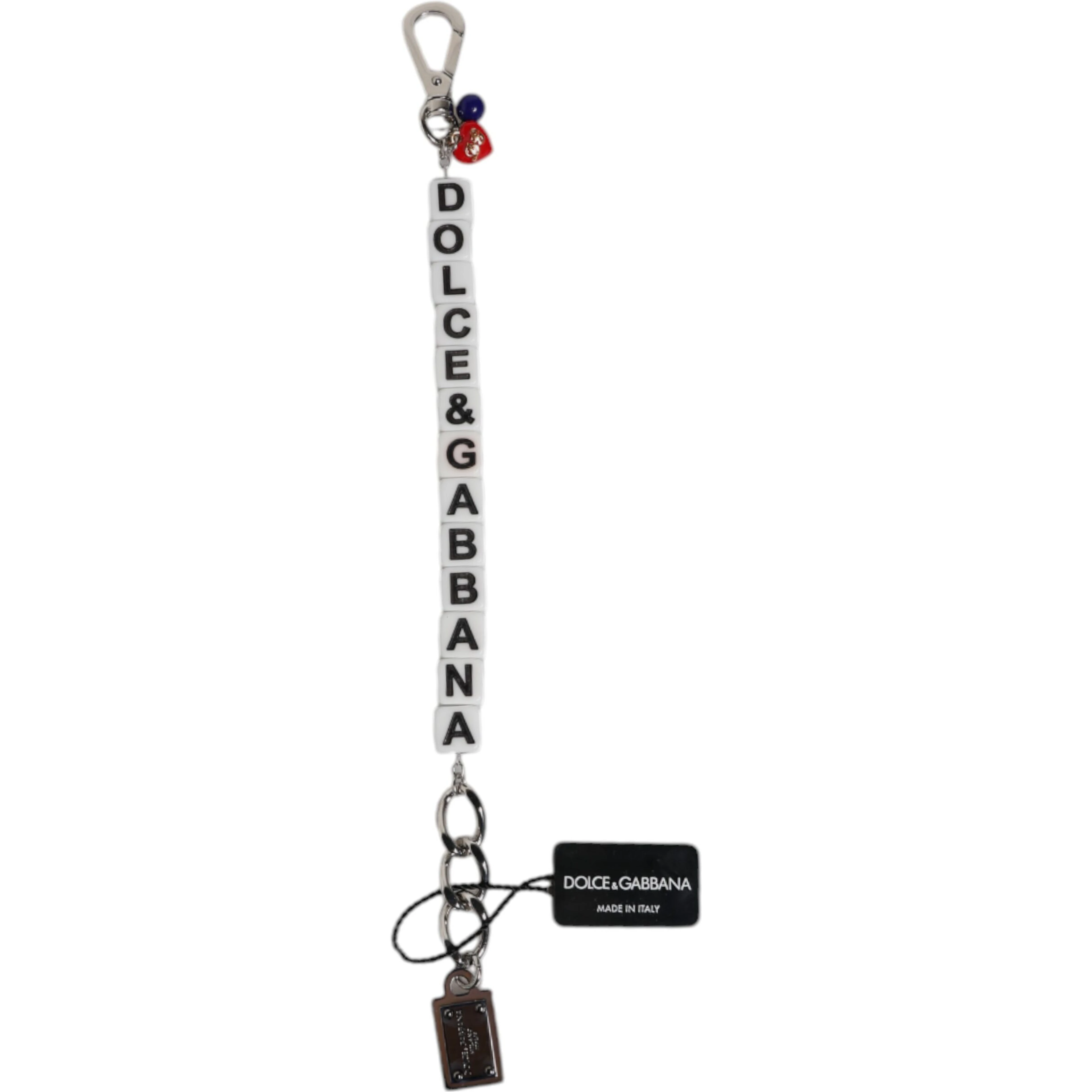 Silver Brass Chain Dice Logo Embellished Charm Bracelet