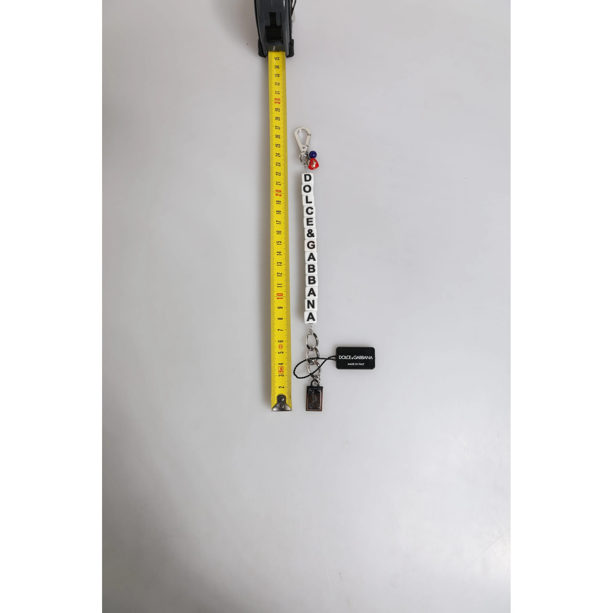 Silver Brass Chain Dice Logo Embellished Charm Bracelet