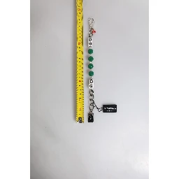 Silver Tone Brass Bead Dice Logo Embellish Charm Bracelet