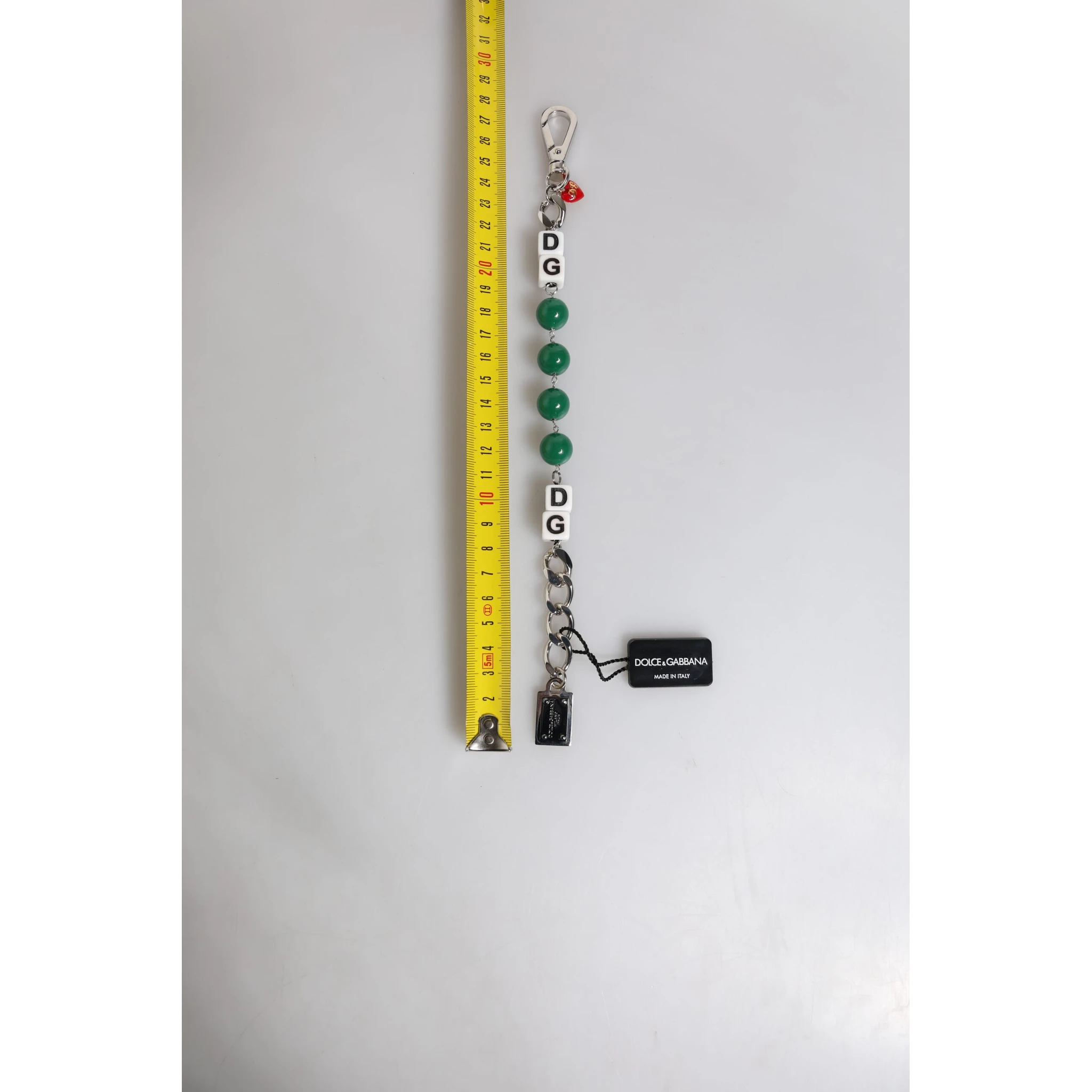 Silver Tone Brass Bead Dice Logo Embellish Charm Bracelet