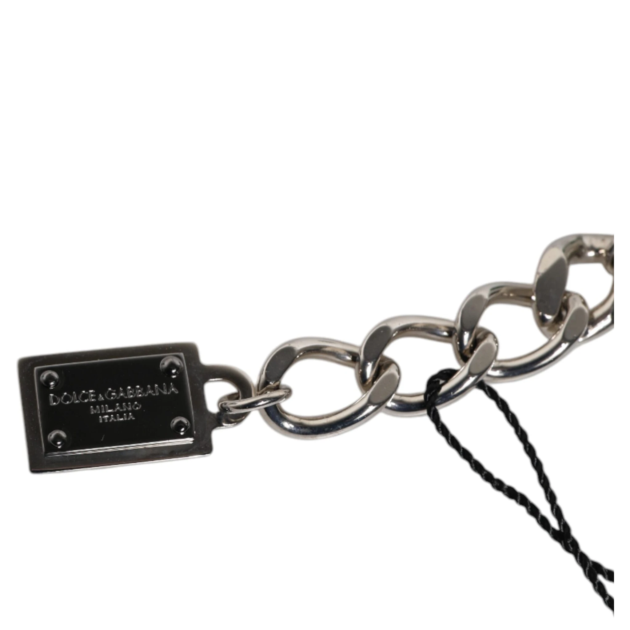 Silver Tone Brass Bead Dice Logo Embellish Charm Bracelet