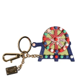 Multicolor Gold Tone Carretto Keychain Keyring