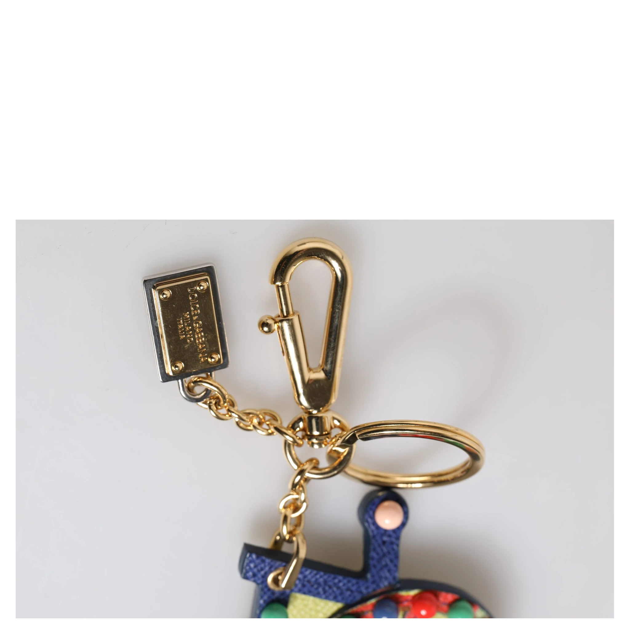 Multicolor Gold Tone Carretto Keychain Keyring