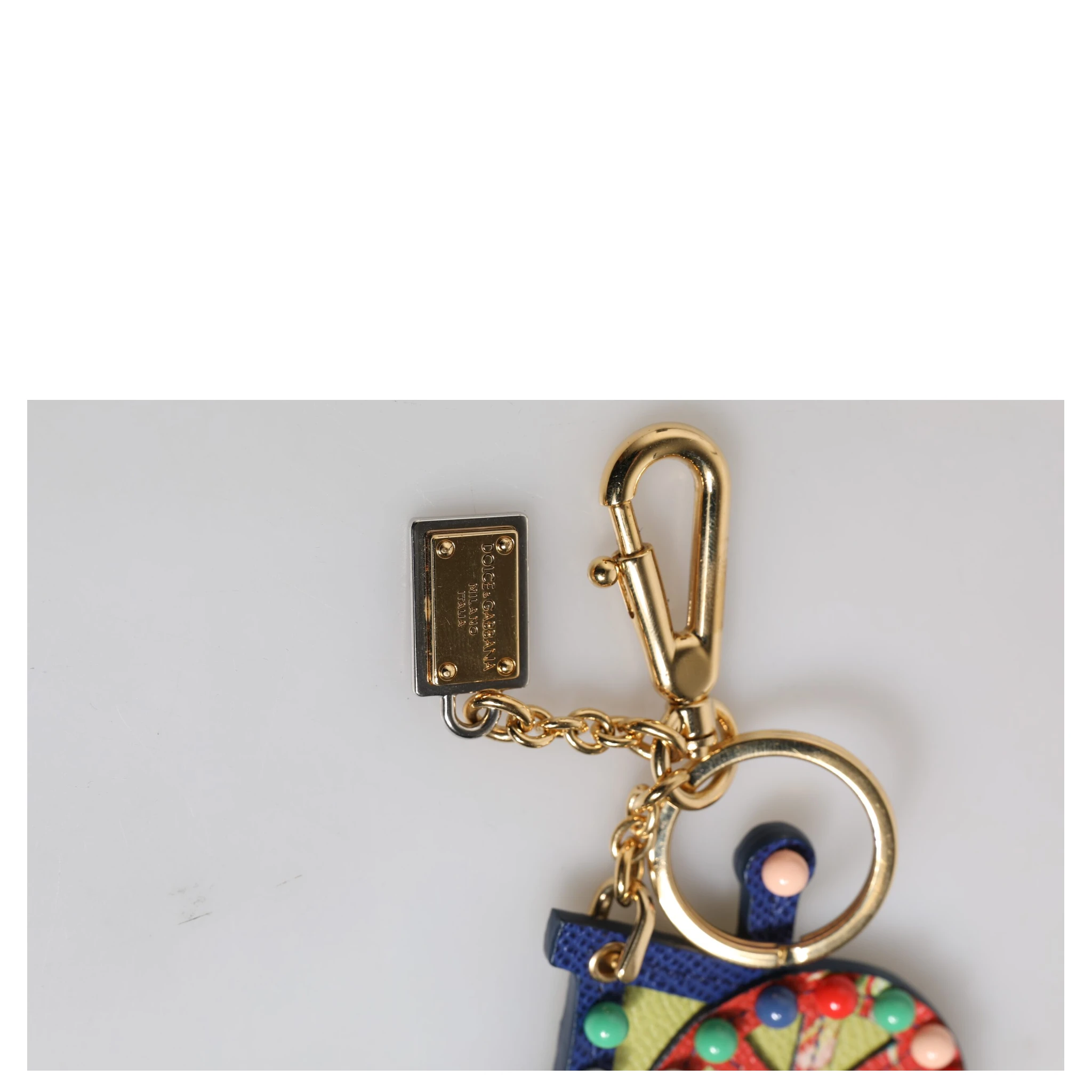 Multicolor Gold Tone Carretto Keychain Keyring