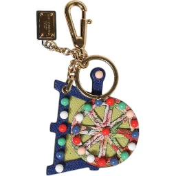 Multicolor Gold Tone Carretto Keychain Keyring