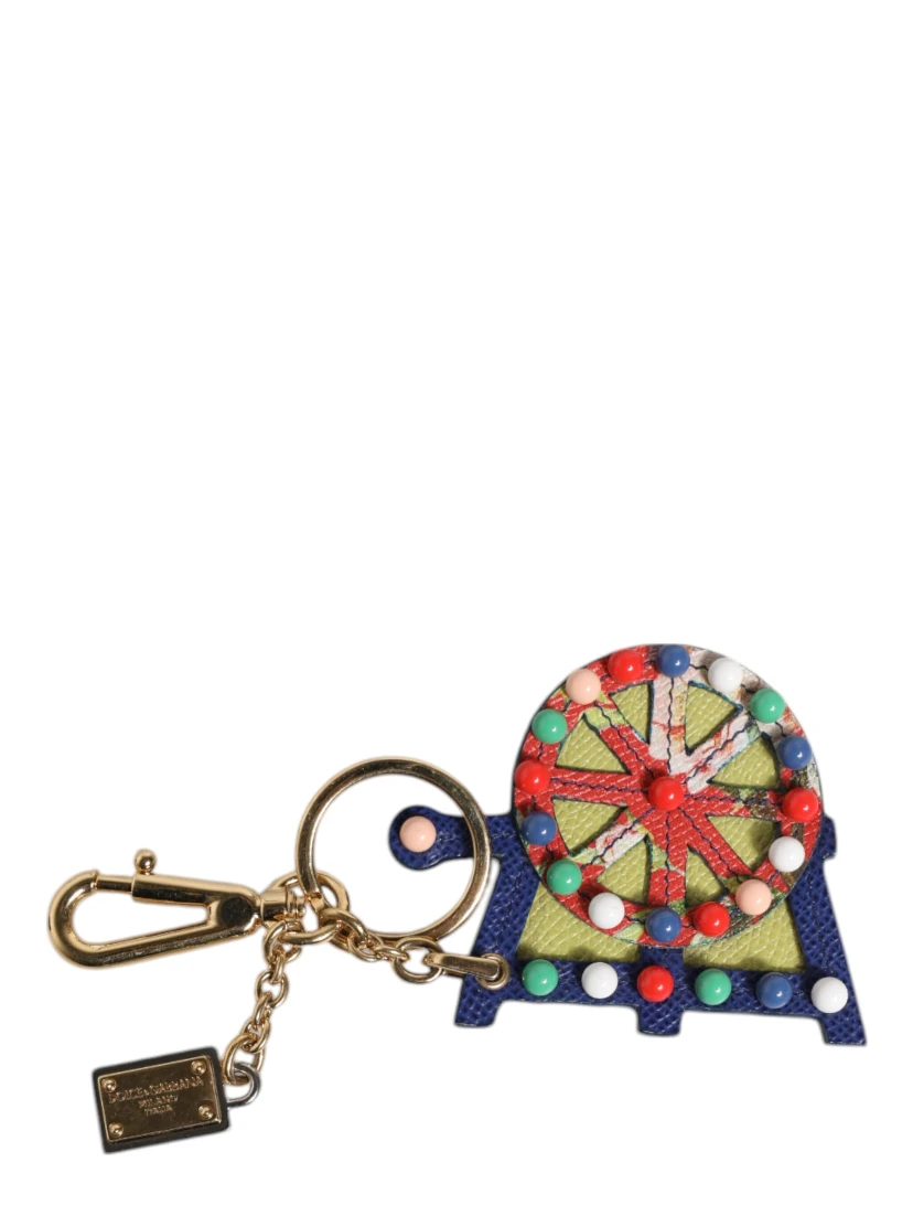 Multicolor Gold Tone Carretto Keychain Keyring