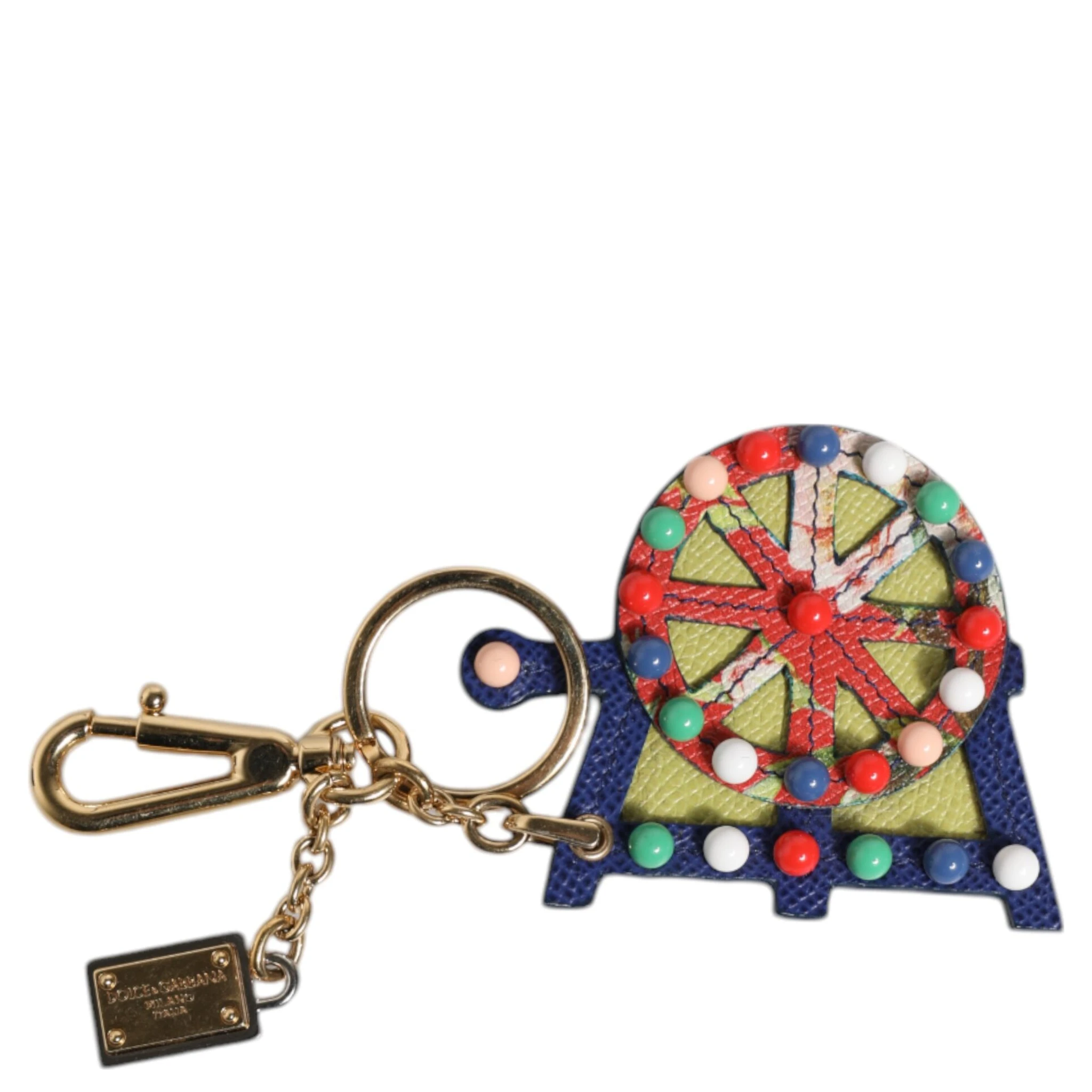Multicolor Gold Tone Carretto Keychain Keyring