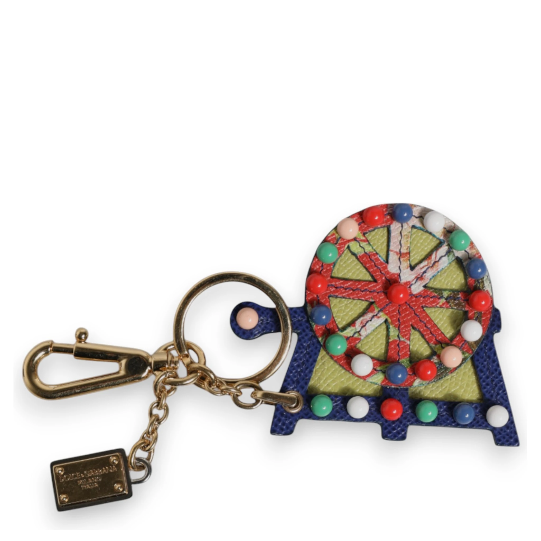 Multicolor Gold Tone Carretto Keychain Keyring