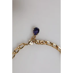 Gold Brass Floral Crystals Pearl Embellished Necklace