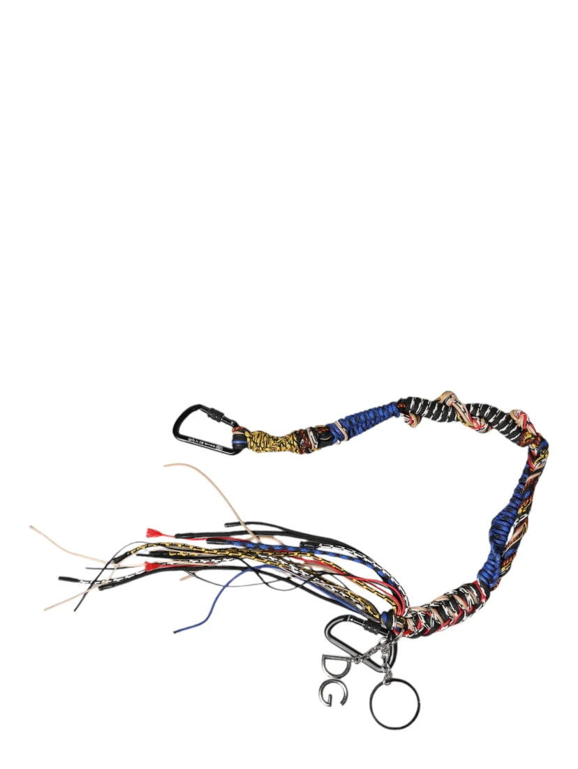 Multicolor Braided Rope Logo Bag Shoulder Strap