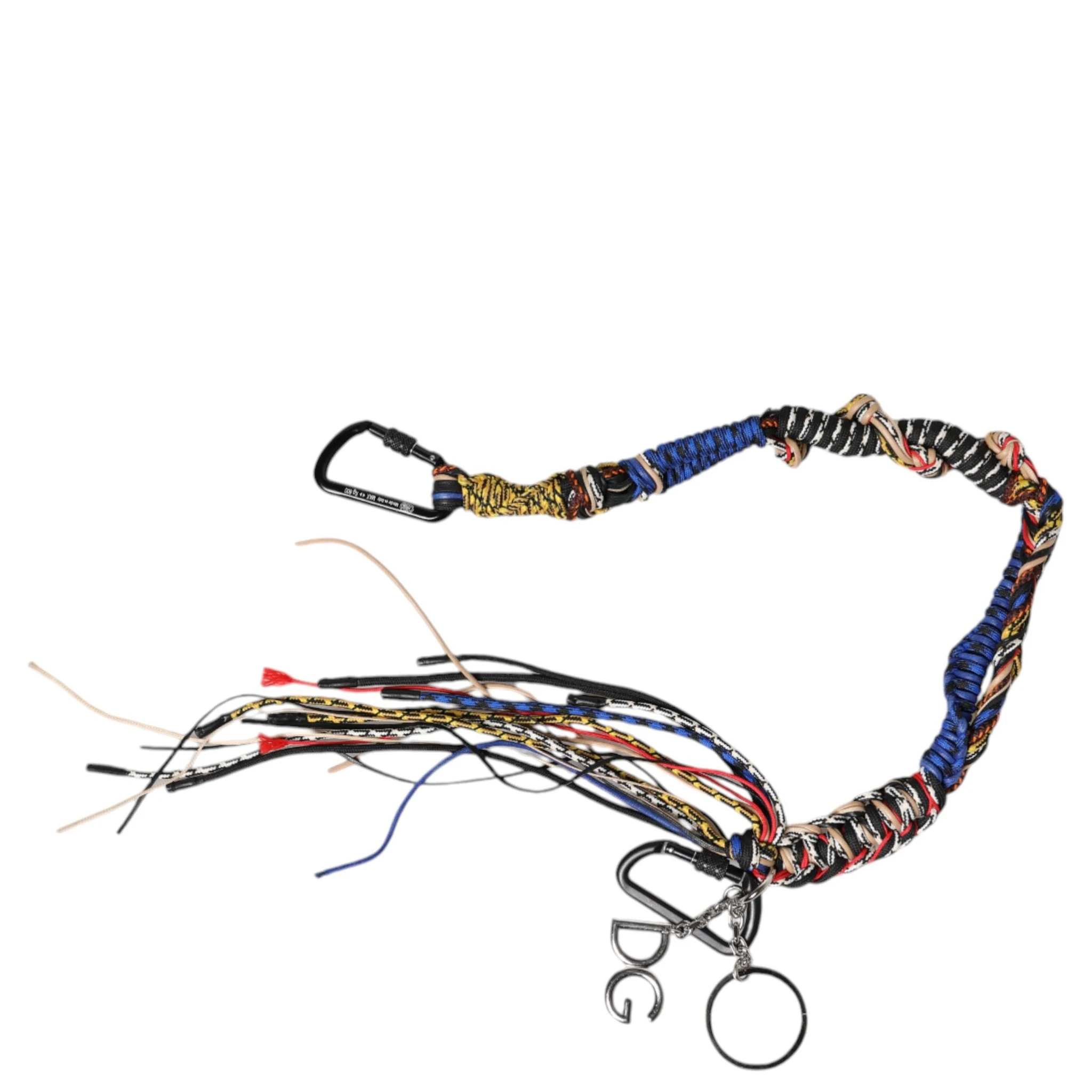 Multicolor Braided Rope Logo Bag Shoulder Strap
