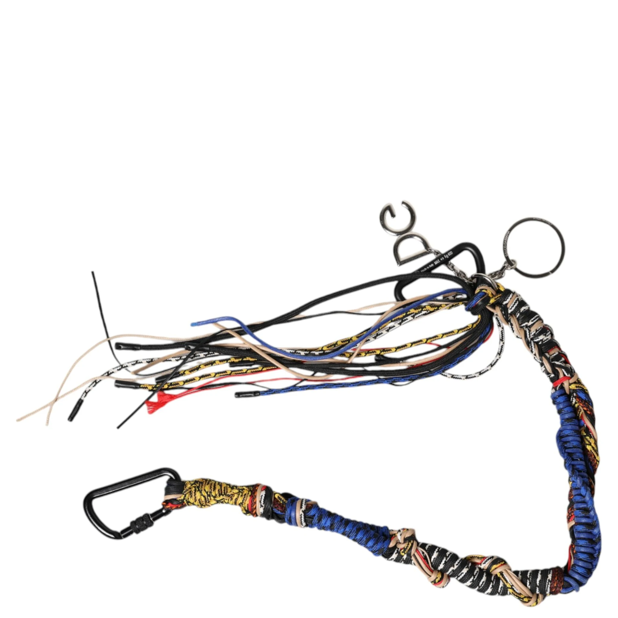 Multicolor Braided Rope Logo Bag Shoulder Strap