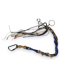 Multicolor Braided Rope Logo Bag Shoulder Strap