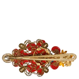 Multicolor Spring CARRETTO Gold Brass Crystal Hair Clip