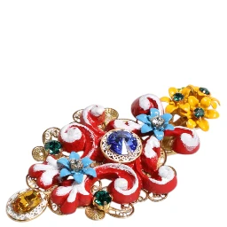 Multicolor Spring CARRETTO Gold Brass Crystal Hair Clip