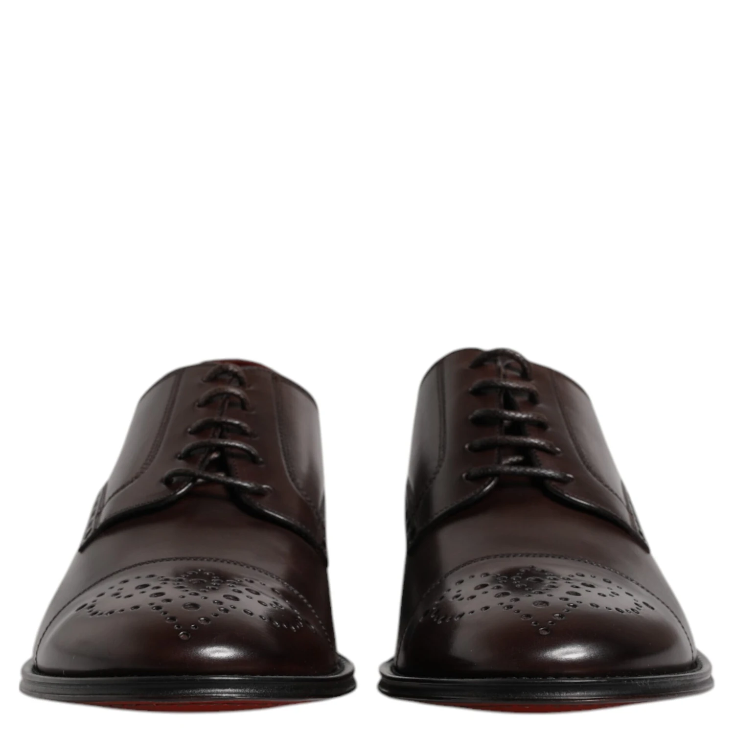 Maroon Calfskin Leather Derby Men Dress Shoes