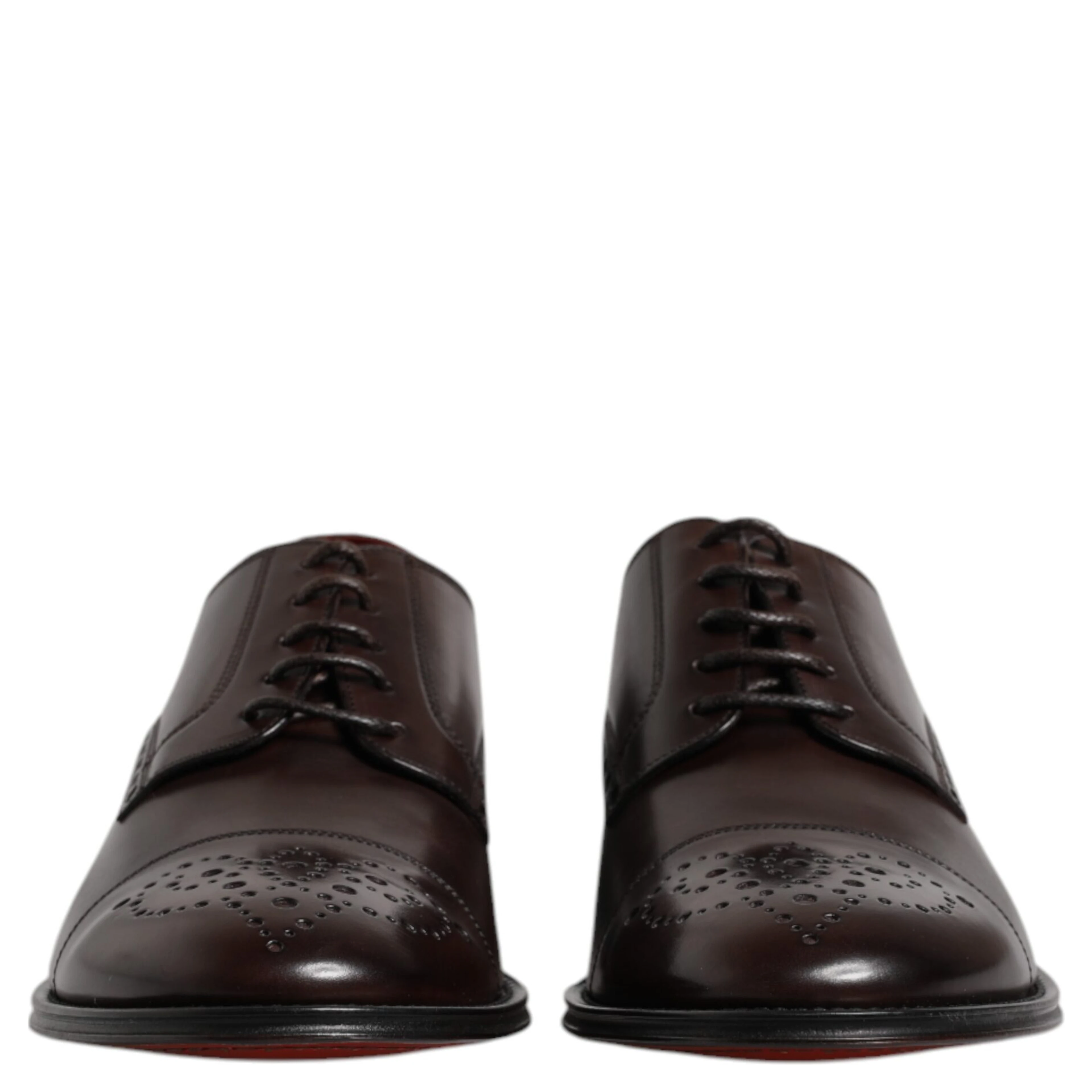 Maroon Calfskin Leather Derby Men Dress Shoes