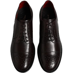 Maroon Calfskin Leather Derby Men Dress Shoes