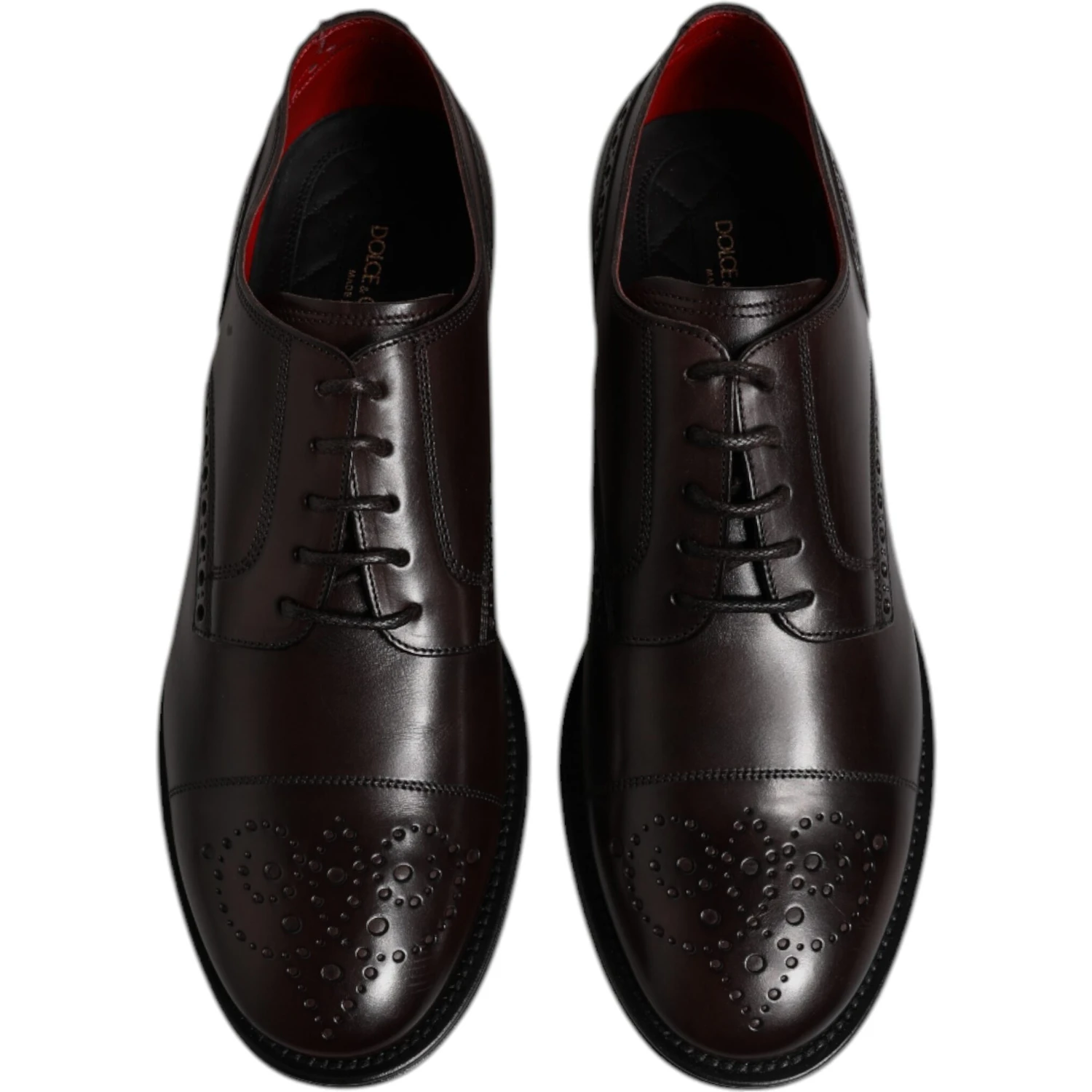 Maroon Calfskin Leather Derby Men Dress Shoes