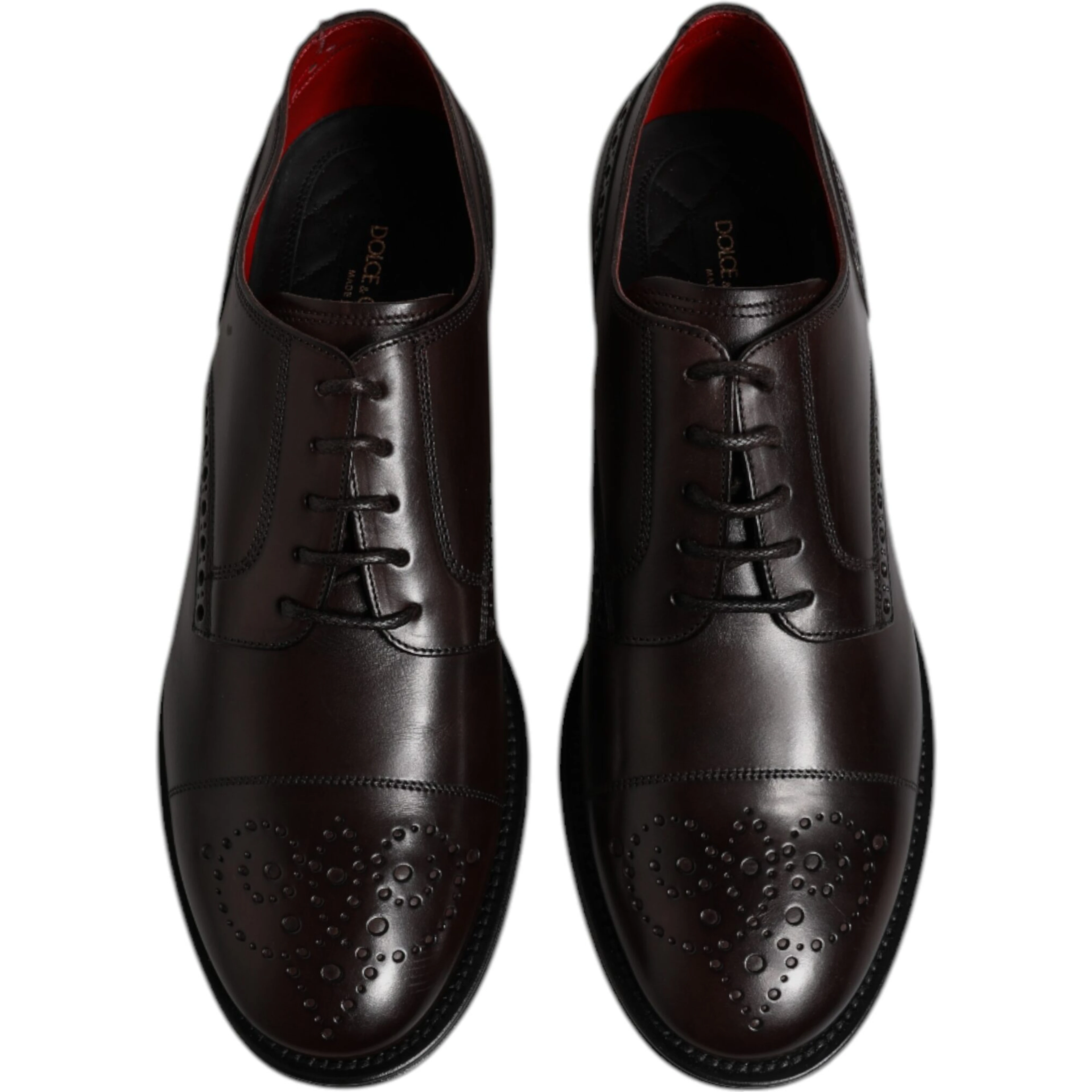 Maroon Calfskin Leather Derby Men Dress Shoes