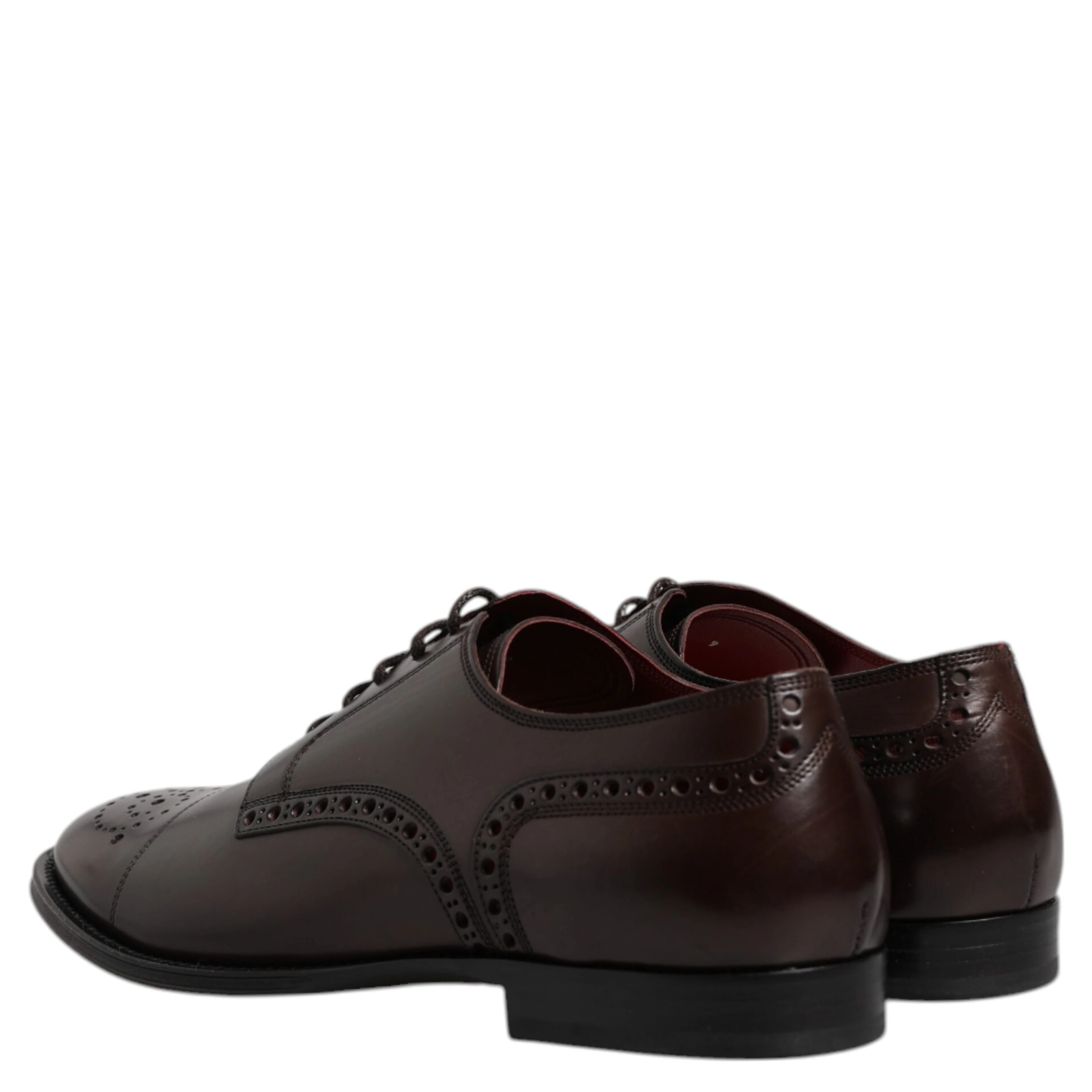 Maroon Calfskin Leather Derby Men Dress Shoes