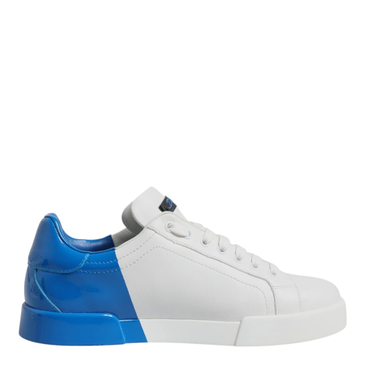 Us7 Color White Blue Leather Logo Low Top Sneakers Shoes | Luxury For You