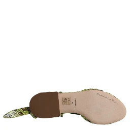 Green Animal Print Ankle Wrap Sandals Shoes