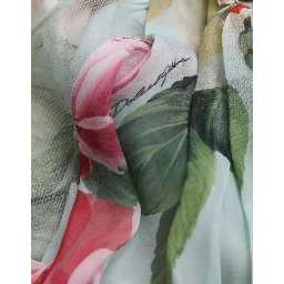 Blue Floral Print Tiered Long Maxi Dress