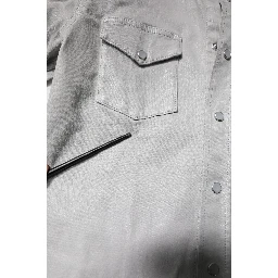 Metallic Gray Cotton Button Down Shirt