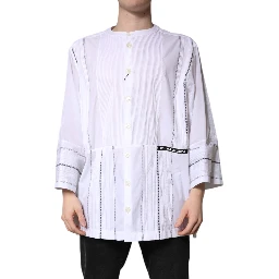 White Cotton Button Down Long Sleeves Shirt