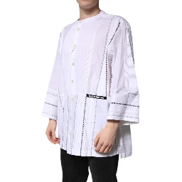 White Cotton Button Down Long Sleeves Shirt