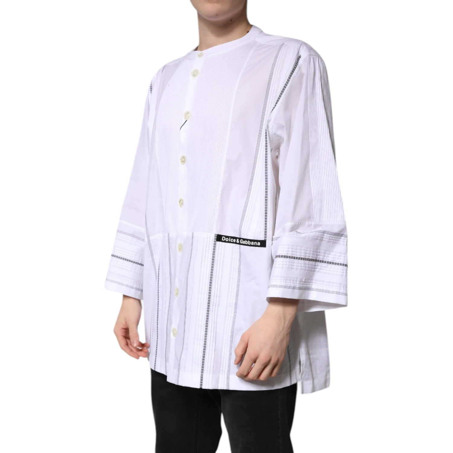 White Cotton Button Down Long Sleeves Shirt