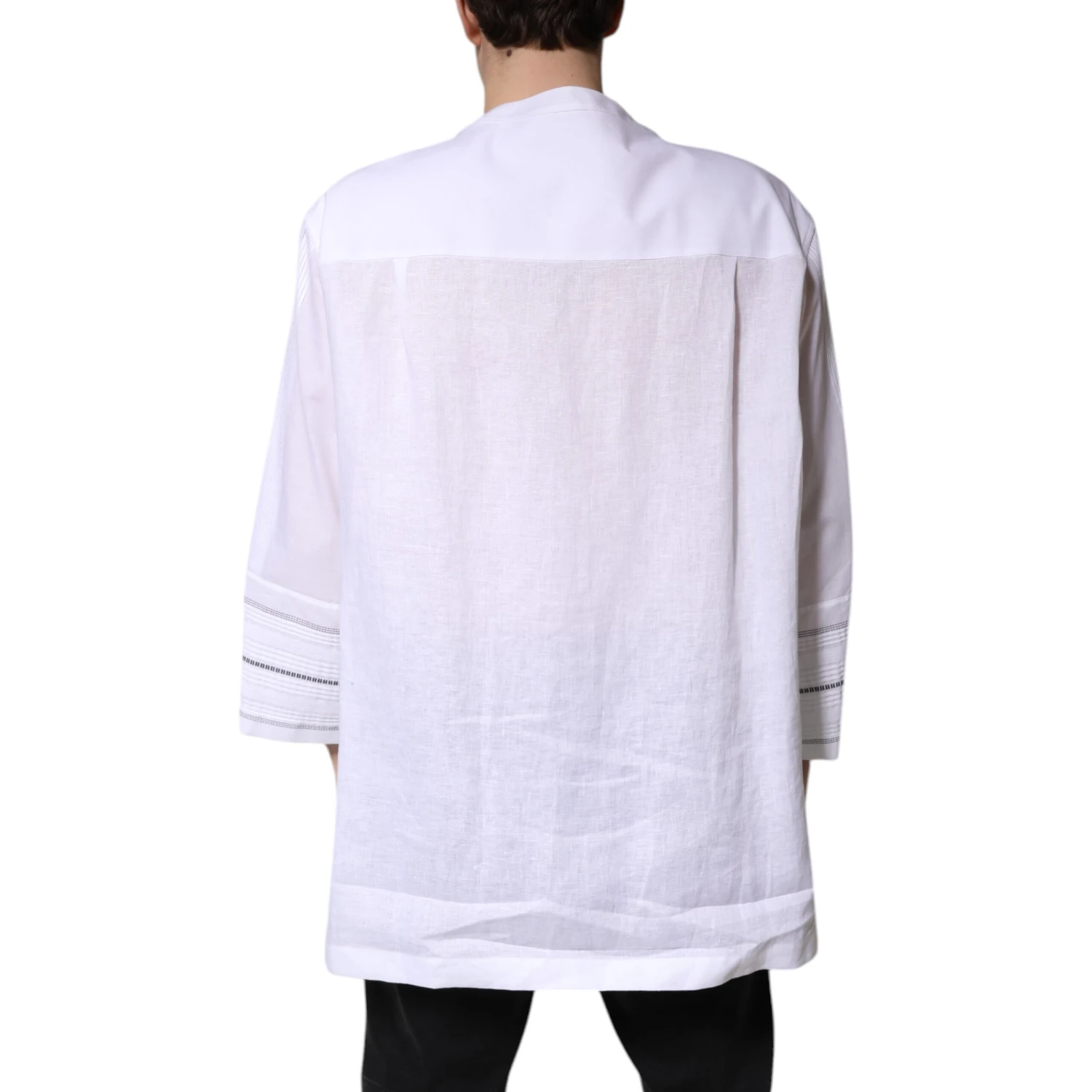 White Cotton Button Down Long Sleeves Shirt