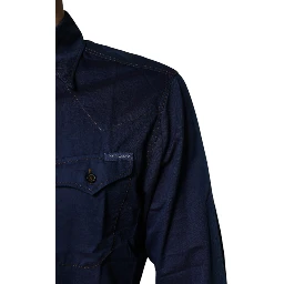 Dark Blue Cotton GOLD Dress Formal Shirt