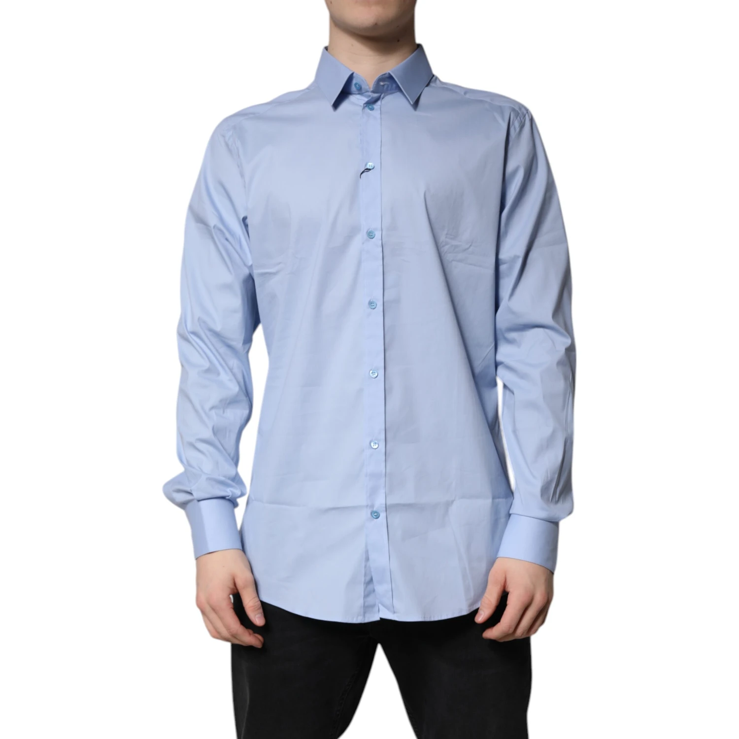 Light Blue Cotton GOLD Dress Formal Shirt