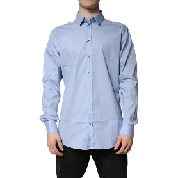 Light Blue Cotton GOLD Dress Formal Shirt