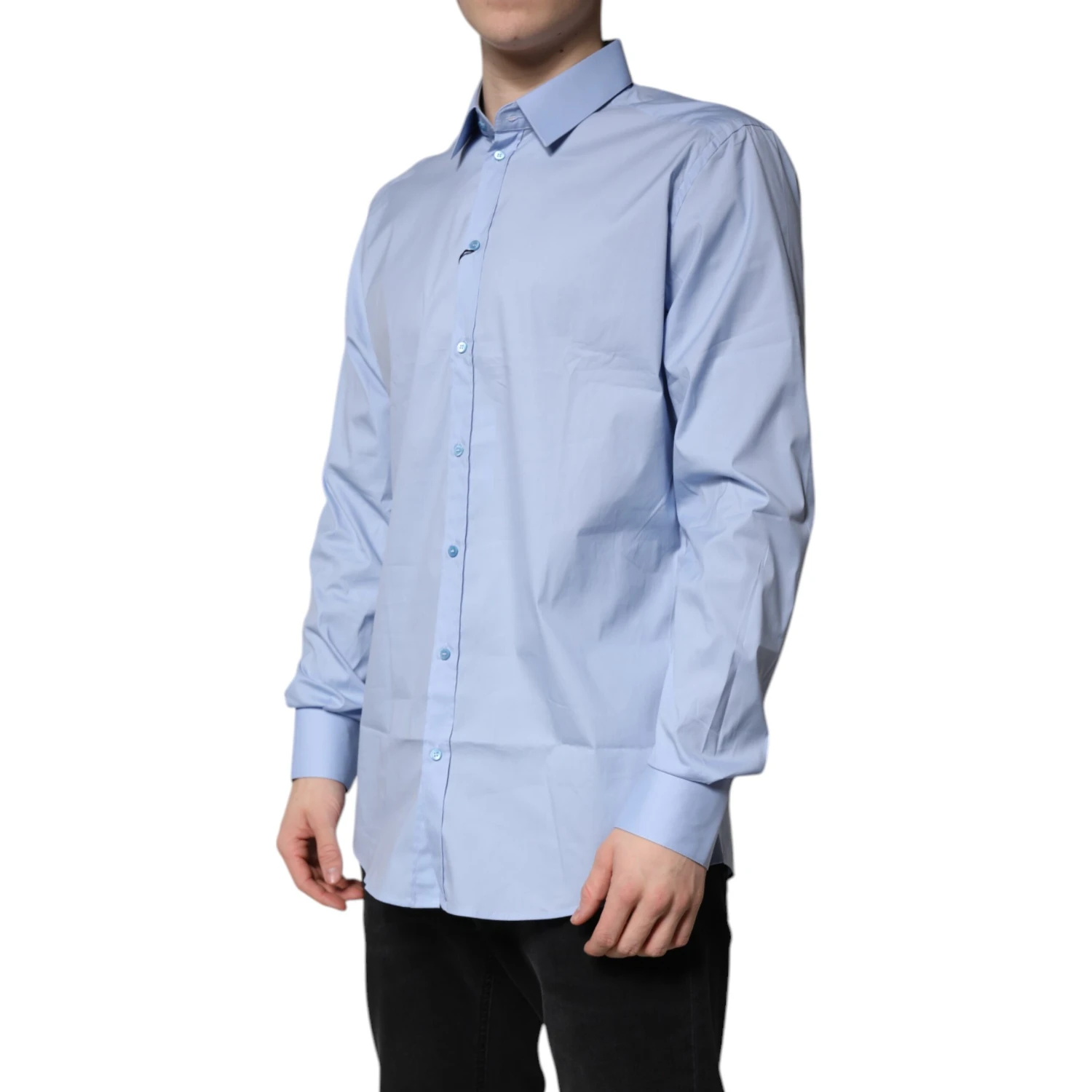 Light Blue Cotton GOLD Dress Formal Shirt
